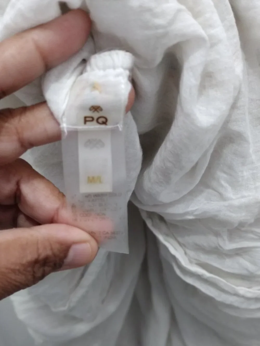 PQ Swim Chantel Dress Metallic Leaf Halter Open Back Crinkle Chiffon M/L - Picture 10 of 14